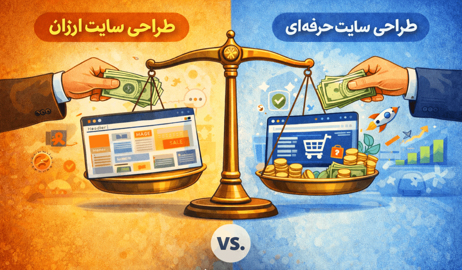 تفاوت طراحی سایت ارزان و حرفه ای